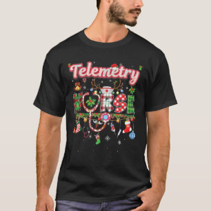 T-shirt Télémétrie de Noël Infirmière Reindeer Ornement de