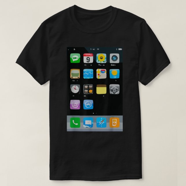 T-shirt Téléphone cellulaire Smartphone Mobile App Costume (Design devant)