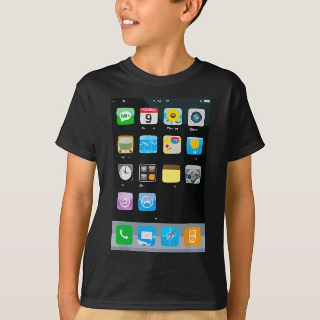 T-shirt Téléphone cellulaire Smartphone Mobile App Costume (Devant)