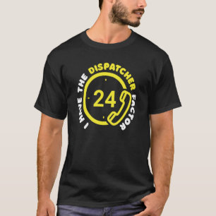 T-shirt Téléphone de police ligne jaune mince d'urgence or