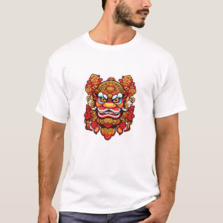 T-shirt Téméraire chinois Lion Dance Mask Art - Nouvel An 