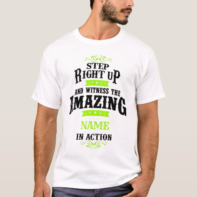 T-shirt Témoin du nom personnalisé extraordinaire en actio (Devant)