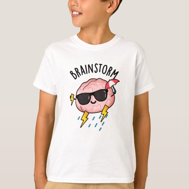 T-shirt Tempête du cerveau drôle Plume météorologique (Devant)