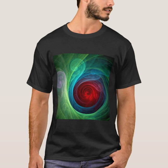 T-shirt Tempête rouge Floral Art moderne Abstrait Motif co (Devant)