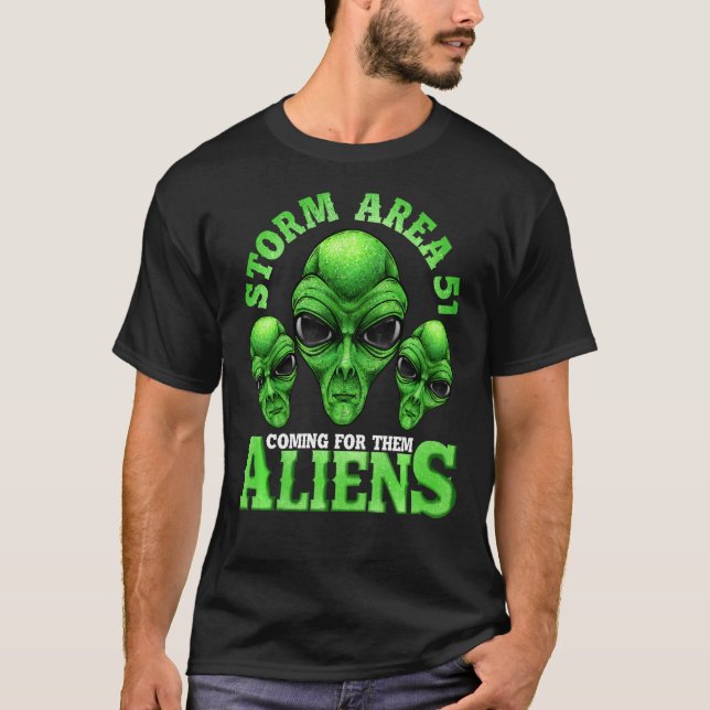 T-shirt Tempête Zone 51 Venant Pour Eux Aliens À (Devant)