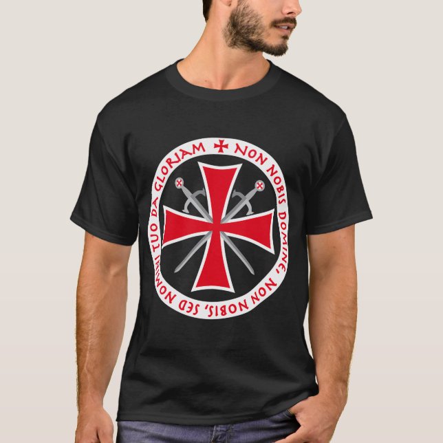 T-shirt Templar Cross Non Nobis Domine Crusader Chevalier (Devant)