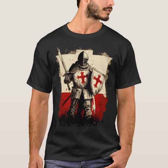 T-shirt Templar Cross Templar Knights Christians (Devant)