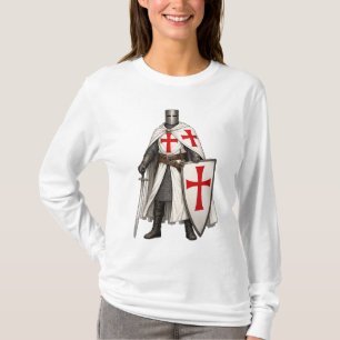 T-shirt Templar Knight Crusader Femme Manche Longue