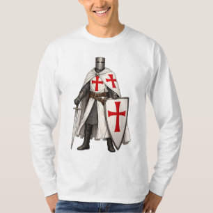 T-shirt Templar Knight Crusader Homme Manche Longue T-Shir