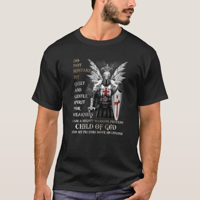 T-shirt Temple Chevalier Je Suis Un Enfant De Dieu Un Guer (Devant)