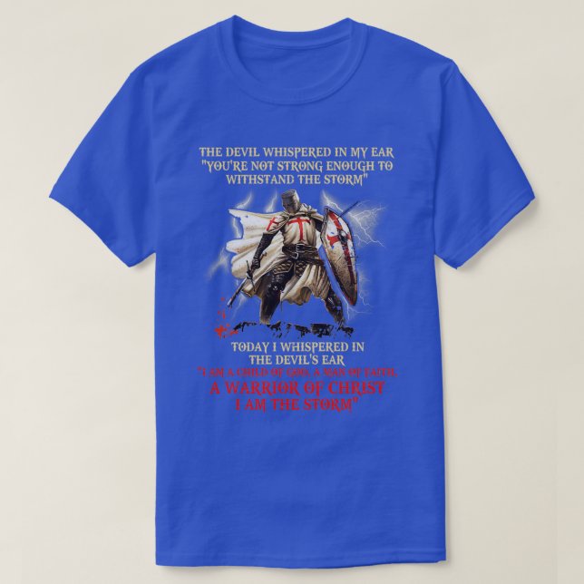 T-shirt Temple Chevalier Un Guerrier Du Christ Je Suis La  (Design devant)