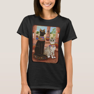 T-shirt Temple de chemise d'art de chat de déesse de