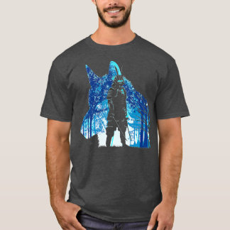 T-shirt Temple de loup Samurai japonais guerrier katanas