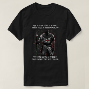 T-shirt Templier Chevalier Mes cicatrices Racontent Une Hi
