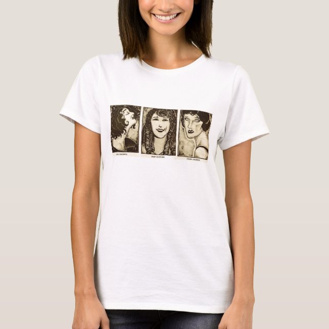 T-shirt temporaire femelle de légendes de cinéma (Devant)
