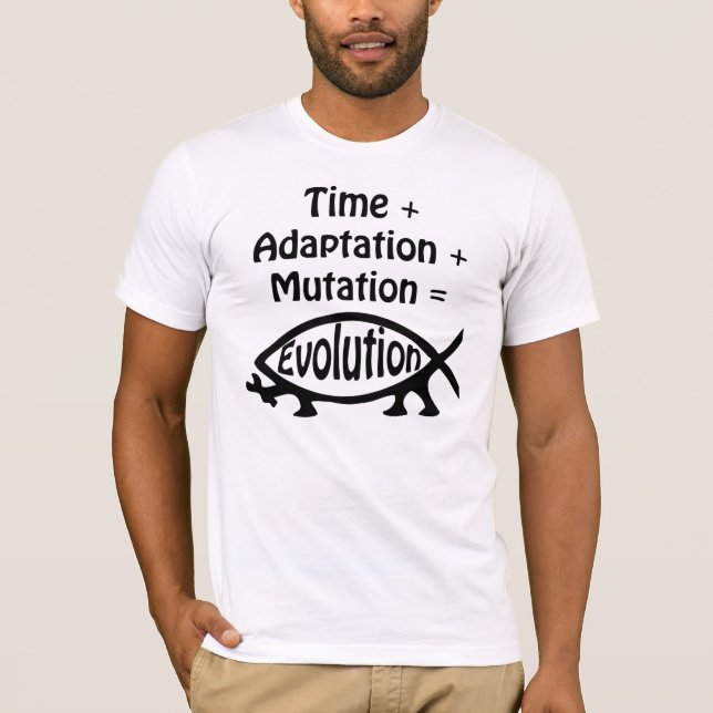 T-shirt Temps + Adaptation + Mutation = évolution (Devant)