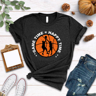 T-shirt Temps de jeu = Temps heureux de basket-ball Sports