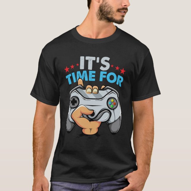 T-shirt Temps de jeux vidéo classique avec contrôleur (Devant)