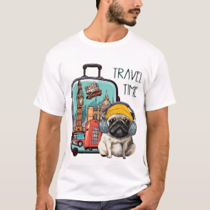 T-shirt Temps De Voyage Avec Carlin Élégant