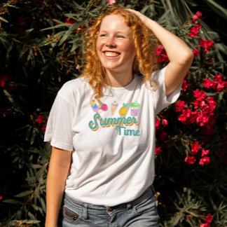 T-shirt Temps été Vibes : Vintage Super turquoise