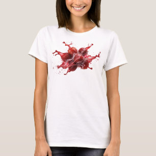 T-shirt Tendance aux Fraises Abstraites Rouges Lud