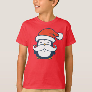 T-shirt Tendance de moustache de pingouin de Noël