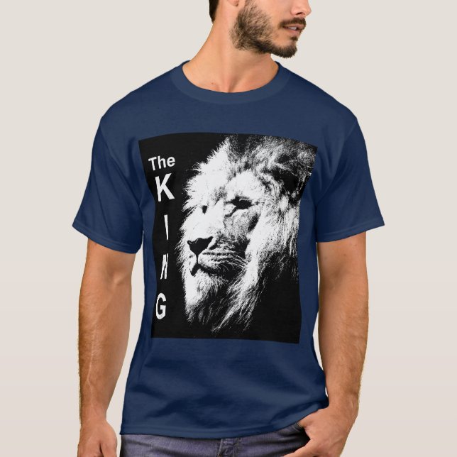 T-shirt Tendance Le Roi Moderne Pop Art Lion Head Hommes (Devant)