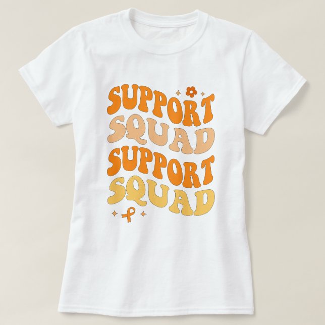 T-shirt Tendance Orange Ribbon Support Squad Leukemia (Design devant)