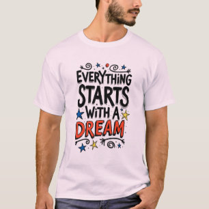 T-Shirt Tendance Rêveur Typographie