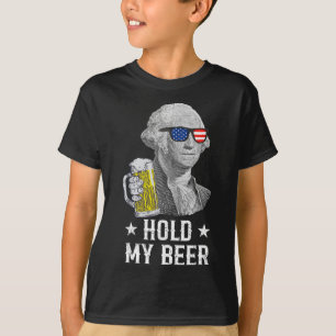 T-shirt Tenez ma bière George Washington Patriot Funny 4e 
