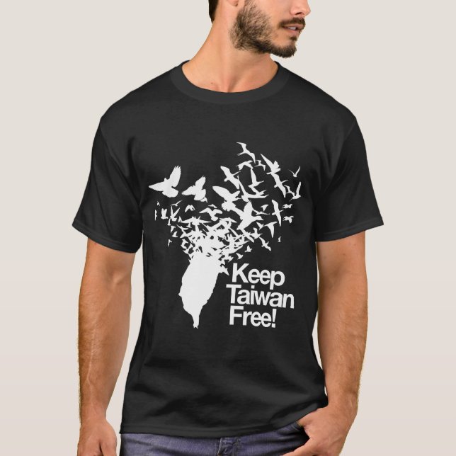 T-shirt Tenez Taïwan libre avec les oiseaux de la paix qui (Devant)