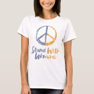 T-shirt Tenir avec l'Ukraine - Symbole de la paix Signe de