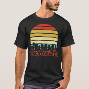 T-shirt Tennessee City Skyline Art Vintage Retro Sunset Na