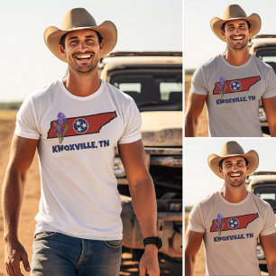 T-shirt Tennessee Drapeau et Fleur pourpre Iris Texte pers
