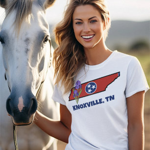 T-shirt Tennessee Drapeau et Fleur pourpre Iris Texte pers