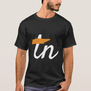 T-shirt Tennessee Home State Drapeau Orange Et Blanc Scrip
