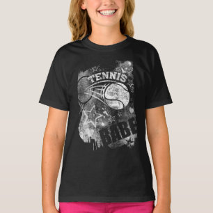 T-shirt Tennis Babe, Black Grunge Tennis