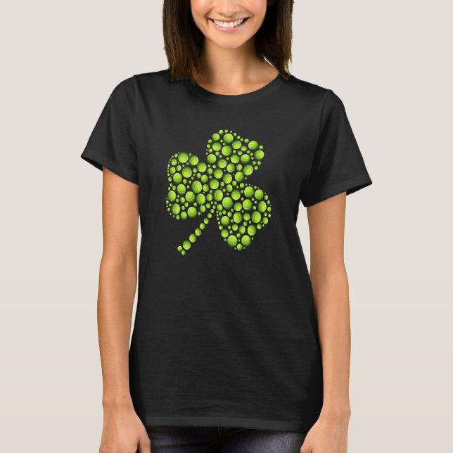 T-shirt Tennis Ball Shamrock Leaf St Patrick's Day Men Boy (Devant)