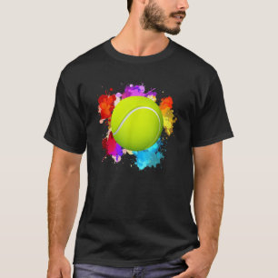 T-shirt Tennis Balls Racket Sport Aquarelle Art Adolescent