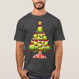 T-shirt Tennis Casquette Père Noël Joueur Arbre de Noël En