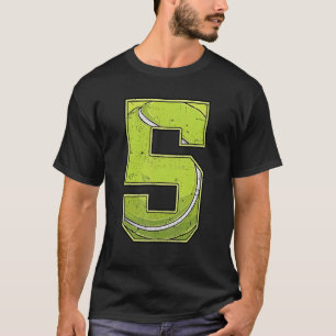 T-shirt Tennis Cinquième Anniversaire Garçon Fille Cinq 5 