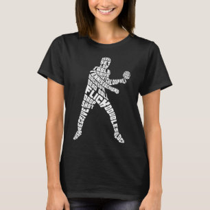 T-shirt Tennis de table Typographie Ping Pong Word Art