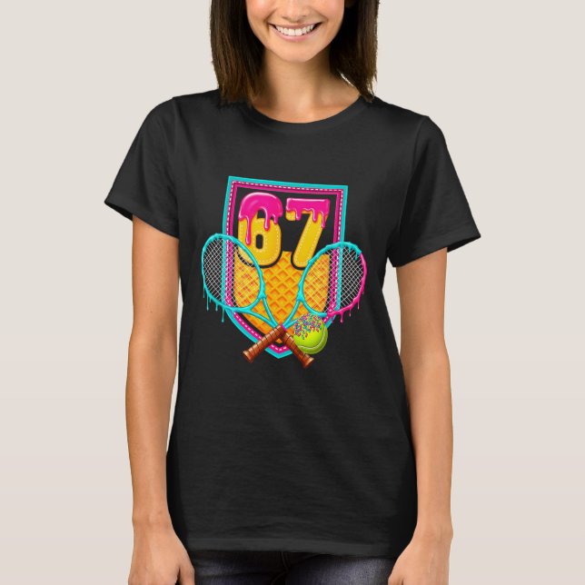 T-shirt Tennis Drip Number 67 Tennis Player  (Devant)