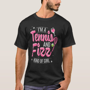 T-shirt Tennis Et Fizz Champagne Raquette De Verre Tennis 