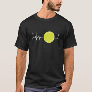 T-shirt Tennis Heartbeat Pulse EKG Tennis Lover Cadeau Ten
