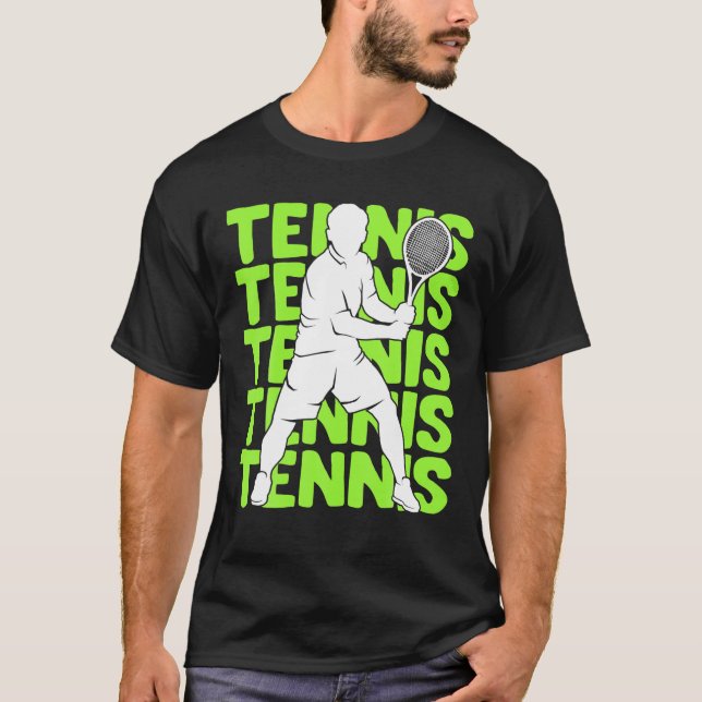 T-shirt Tennis Jeunes Hommes Garçons T Chemise Enfants (Devant)