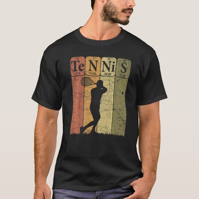 T-shirt Tennis Periodic Table Elements Tennis Player Nerd  (Devant)