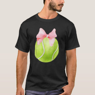 T-shirt Tennis Pink Bow Coquette Preppy Joueur esthétique 