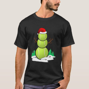T-shirt Tennis Snowman Balls Cadeaux de Pyjama de Noël Hom