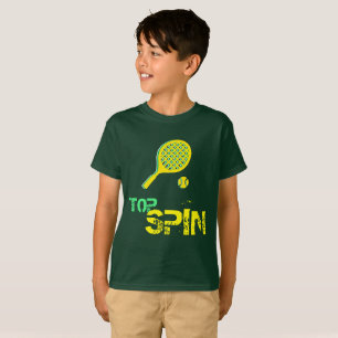 T-shirt Tennis Sport Pop Art, Green & Yellow Racket & Ball
